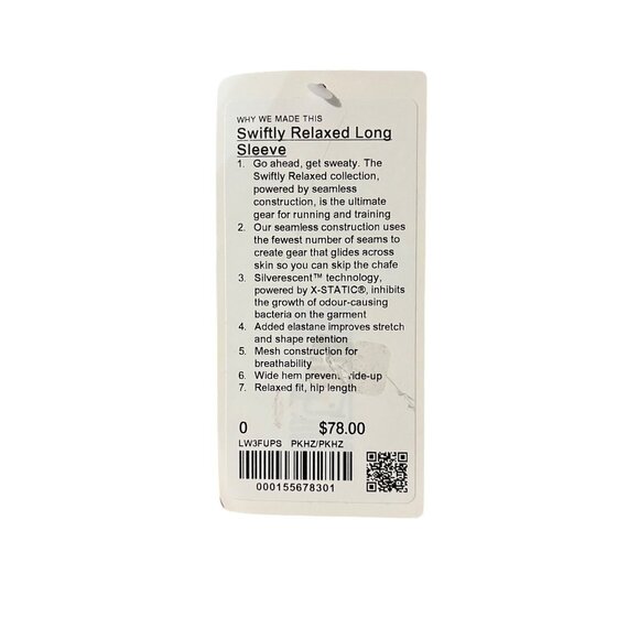 Lululemon Swiftly Relaxed Long-Sleeve Shirt Pink Haze Seamless Lightweight Sz 0 - Picture 4 of 4